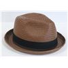 Image 1 : BRIXTON BROWN WICKER STYLE FEDORA SIZE LARGE/7.5