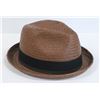 Image 1 : BRIXTON BROWN WICKER STYLE FEDORA SIZE MEDIUM/7.25