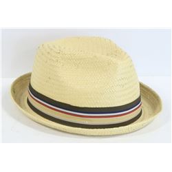 BRIXTON BLONDE WICKER STYLE FEDORA SIZE M/7.25
