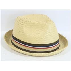 BRIXTON BLONDE WICKER STYLE FEDORA SIZE SM/7