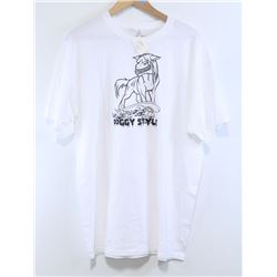 MENS WHITE DOGGY STYLE TSHIRT SIZE X-LARGE
