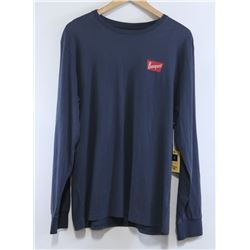 BRIXTON MENS NAVY LONG SLEEVE COORS BANQUET SHIRT