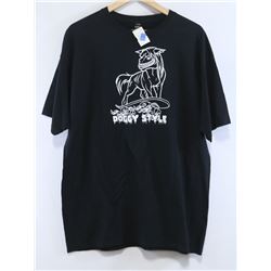 MENS BLACK DOGGY STYLE TSHIRT SIZE XLARGE