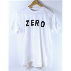 ZERO MENS WHITE LOGO TSHIRT SIZE MEDIUM