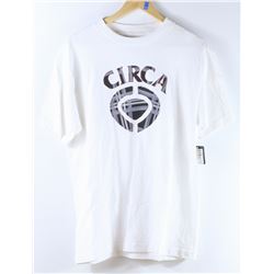 CIRCA MENS WHITE LOGO TSHIRT SIZE MEDIUM