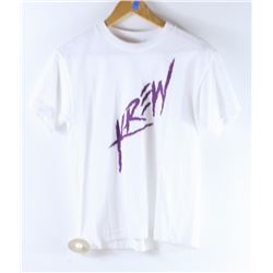 KR3W MENS WHITE PURPLE LOGO TSHIRT SIZE MEDIUM