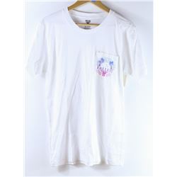 FALLEN MENS WHITE POCKET FRONT LOGO TSHIRT