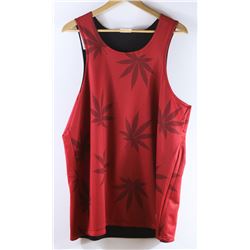 HUF RED WITH MARIJUANA LEAF BASKETBALL JERSEY