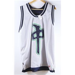 RED DRAGON MEN'S WHITE & NAVY BASKETBALL JERSEY