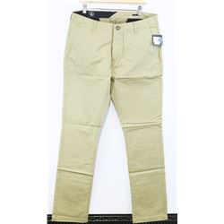 VOLCOM MEN'S FACETED KHAKI PANTS SIZE 34