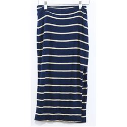 LNA NAVY KHAKI STRIPED LADIES SKIRT SIZE MEDIUM