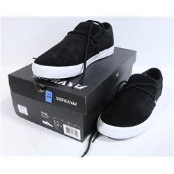 SUPRA CUBA BLACK/WHITE MEN'S SHOES SIZE 12