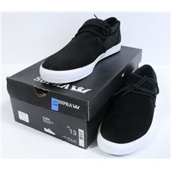 SUPRA CUBA BLACK/WHITE MEN'S SHOES SIZE 13