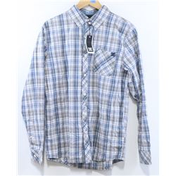 DC MEN'S SCHOLAR PLAID BUTTON UP LONG SLEEVE SHIRT