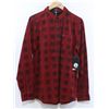 Image 1 : VOLCOM MEN'S RED PLAID LONG SLEEVE BUTTON