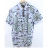 Image 1 : MEN'S SHORT SLEEVE FISH HOOK BUTTON UP SHIRT SIZE