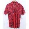 Image 1 : ELEMENT MEN'S RED HAWAIIAN STYLE SHORT SLEEVE