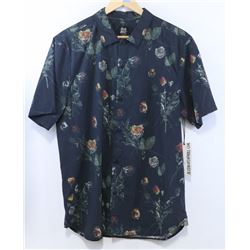 ALTAMONT FLORAL MEN'S BLACK SHORT SLEEVE BUTTON