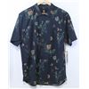 Image 1 : ALTAMONT FLORAL MEN'S BLACK SHORT SLEEVE BUTTON