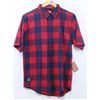 Image 1 : FOURSTAR NAVY/RED PLAID SHORT SLEEVE BUTTON UP