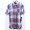 Image 1 : EMERICA BLUE/RED PLAID GARCIA SHORT SLEEVE BUTTON