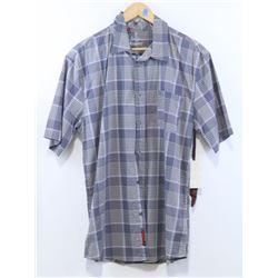 ALTAMONT MEN'S GREY PLAID SHORT SLEEVE BUTTON UP