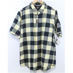 FOURSTAR MEN'S BLACK/EGGSHELL PLAID SHORT SLEEVE