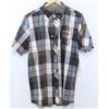 Image 1 : ELEMENT MEN'S PLAID CHECKERED SHORT SLEEVE BUTTON