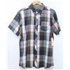 Image 1 : ELEMENT MEN'S PLAID CHECKERED SHORT SLEEVE BUTTON