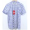 Image 1 : ELEMENT MEN'S BLUE/WHITE PLAID SHORT SLEEVE BUTTON