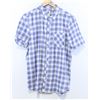 Image 1 : ELEMENT MEN'S BLUE/WHITE PLAID SHORT SLEEVE BUTTON