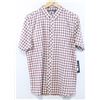 Image 1 : ELEMENT MEN'S RED/WHITE PLAID SHORT SLEEVE BUTTON