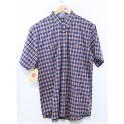 ELEMENT MEN'S NAVY/RED PLAID SHORT SLEEVE BUTTON UP