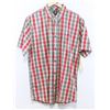 Image 1 : ELEMENT MEN'S SAND/RED PLAID SHORT SLEEVE BUTTON