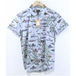 DARKSEAS MEN'S FISH HOOK SHORT SLEEVE BUTTON UP