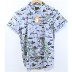 DARKSEAS MEN'S FISH HOOK SHORT SLEEVE BUTTON UP