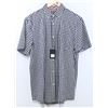 Image 1 : DIAMOND MEN'S BLACK/WHITE PLAID SHORT SLEEVE BUTTON