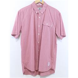 PENFIELD RED/WHITE PLAID MEN'S SHORT SLEEVE BUTTON
