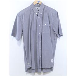PENFIELD NAVY/WHITE PLAID MEN'S SHORT SLEEVE BUTTON