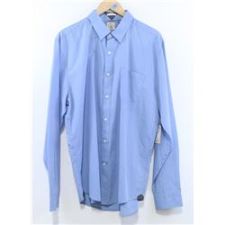 VOLCOM MEN'S BABY BLUE LONG SLEEVE WOVEN BUTTON UP