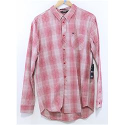 KR3W RED/WHITE PLAID LONG SLEEVE MEN'S BUTTON UP