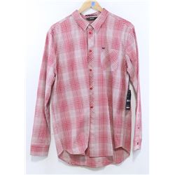 KR3W RED/WHITE PLAID LONG SLEEVE MEN'S BUTTON UP