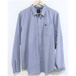 RVCA LIGHT BLUE MEN'S LONG SLEEVE BUTTON UP SHIRT