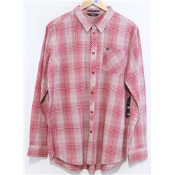 KR3W RED/WHITE PLAID MEN'S LONG SLEEVE BUTTON
