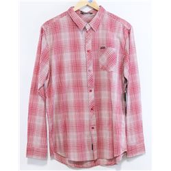 KR3W RED/WHITE PLAID MEN'S LONG SLEEVE BUTTON