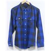 Image 1 : BRIXTON MEN'S BLUE/NAVY FLANNEL LONG SLEEVE BUTTON