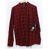 Image 1 : VOLCOM RED/BLACK PLAID MEN'S LONG SLEEVE BUTTON