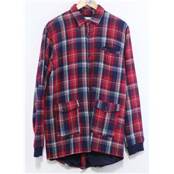 DIAMOND MEN'S NAVY/RED PLAID LONG SLEEVE BUTTON