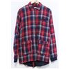 Image 1 : DIAMOND MEN'S NAVY/RED PLAID LONG SLEEVE BUTTON
