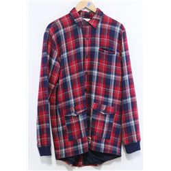 DIAMOND MEN'S NAVY/RED PLAID LONG SLEEVE BUTTON